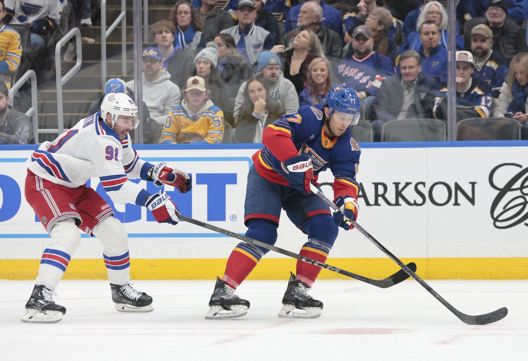 St. Louis Blues host New York Rangers